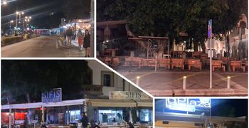 Νοέμβριο θύμισε το βράδυ το λιμάνι της Κω – Άδειοι δρόμοι και κλειστά καταστήματα λόγω καιρού 