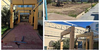 Π. Χατζηχριστοφής: Εργασίες στο 1ο Δημοτικό Σχολείο Κω (τοποθέτηση στεγάστρου και διαμόρφωση χώρου άθλησης)