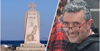 Eπιμνημόσυνη Δέηση στo Μνημείο των Ιμίων στην περιοχή Σκανδαρίου (Φάρος) που τοποθετήθηκε από το Εργαστήριο Ψηφιδωτών της Μητροπόλεως