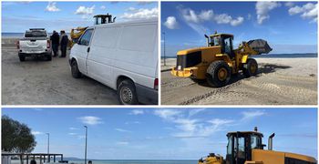 Aναγνώστες: Μηχάνημα του Δήμου προσπαθεί να πάρει άμμο από την παραλία στο Μαστιχάρι