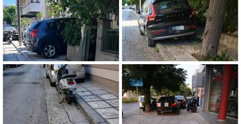 Αναγνώστης: Σεβασμός μηδέν! Παρκαρίσματα πάνω στα πεζοδρόμια