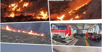 Συνεχίζεται η μάχη με τις φλόγες στην Κάλυμνο 