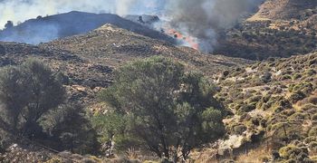Άμεση κινητοποίηση της Πολιτικής Προστασίας Δήμου Κω για τη φωτιά στην Καρδάμαινα