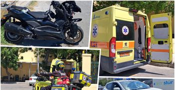 Τροχαίο στον Επαρχιακό: Σφοδρή σύγκρουση αυτοκινήτου με μηχανή 