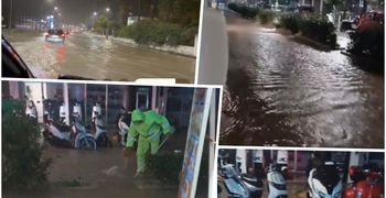 Προβλήματα απο την ισχυρή βροχόπτωση - Πλημμύρισε η Αβέρωφ και ο δρόμος στου "Σκλαβενιτη"