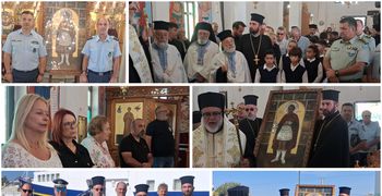 Με τις δέουσες τιμές η υποδοχή της Θαυματουργής Ιεράς Εικόνας του Αγίου Φανουρίου 