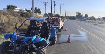 Φωτιά σε όχημα buggy στον Επαρχιακό 
