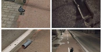  Αυτοκίνητο κόντεψε να παρασύρει πεζό και πήρε σβάρνα όλα τα κολονάκια στην οδό Κανάρη στην Κω