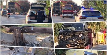 Τροχαίο στο Ψαλίδι: Βαν προσέκρουσε σε κολόνα της ΔΕΗ - Στο νοσοκομείο 2 άτομα 