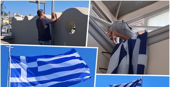 Τοποθέτηση νέων Ελληνικών σημαιών από τον Πρόεδρο της Κοινότητας Κω Σ. Χατζηπέτρο