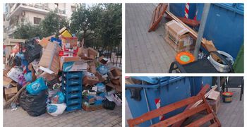 Παράπονα για τα σκουπίδια στις οδούς Αβέρωφ και Θεμιστοκλέους
