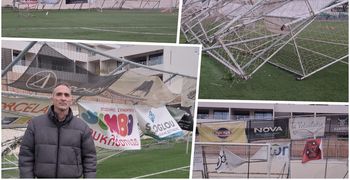 Ζημιές προκάλεσε ανεμοστρόβιλος στο παλαιό γήπεδο Ανταγορας 