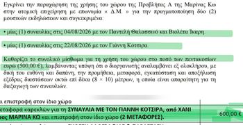 Π. Πετρής: Η Μαρίνα Κω παραχώρησε την προβλήτα Α για δύο συναυλίες, με συνολικό μίσθωμα μόλις 500 ευρώ