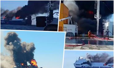 Φωτιά στο πλοίο "BLUE CARRIER 2": Μετέφερε αρκετά φορτία και για την Κω (ορισμένα κάηκαν ολοσχερώς)