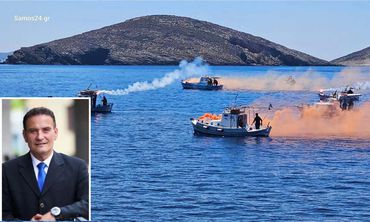 Με κόρνες πλοίων και καπνογόνα το τελευταίο «αντίο» στον δήμαρχο Φούρνων Κορσεών