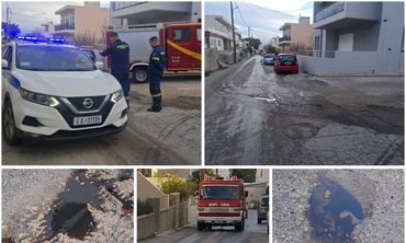 Γέμισε πετρέλαιο δρόμος στο Πλατάνι...