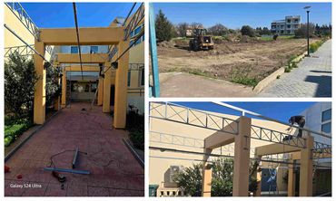 Π. Χατζηχριστοφής: Εργασίες στο 1ο Δημοτικό Σχολείο Κω (τοποθέτηση στεγάστρου και διαμόρφωση χώρου άθλησης)