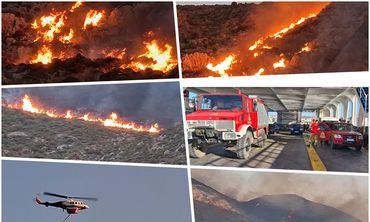 Συνεχίζεται η μάχη με τις φλόγες στην Κάλυμνο 