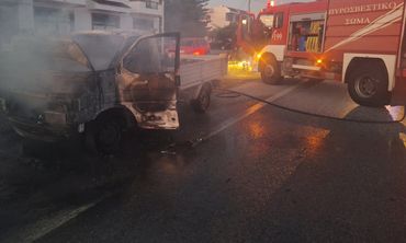 Φωτιά σε φορτηγό στην Κω - Σημαντικές ζημιές στο όχημα 