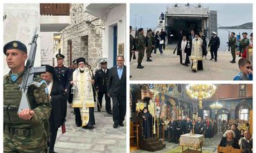 O Σεβασμιώτατος Μητροπολίτης Κώου καί Νισύρου κ. Ναθαναήλ μετέφερε τό Ἅγιο Φῶς στή Νίσυρο