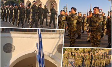 Η καθιερωμένη έπαρση της Σημαίας στο Διοικητήριο Κω με τη συνοδεία της 80 ΑΔΤΕ