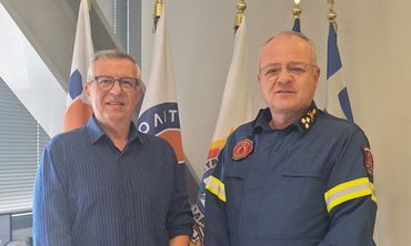 Συνάντηση του επικεφαλής της Πολ. Προστασίας Δήμου Κω Σ. Καμπουράκη με τον Αρχηγό του Πυροσβεστικού Σώματος