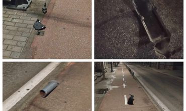  Αυτοκίνητο κόντεψε να παρασύρει πεζό και πήρε σβάρνα όλα τα κολονάκια στην οδό Κανάρη στην Κω