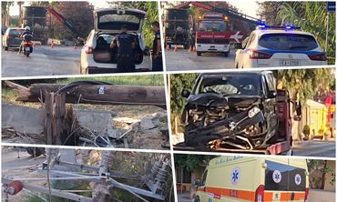 Τροχαίο στο Ψαλίδι: Βαν προσέκρουσε σε κολόνα της ΔΕΗ - Στο νοσοκομείο 2 άτομα 