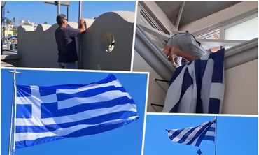 Τοποθέτηση νέων Ελληνικών σημαιών από τον Πρόεδρο της Κοινότητας Κω Σ. Χατζηπέτρο