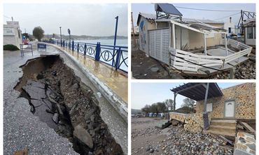 Nέες «πληγές» στην Κέφαλο από την χθεσινή κακοκαιρία: Kατέρρευσε νέο τμήμα του παραλιακού δρόμου - Ζημιές σε επιχειρήσεις