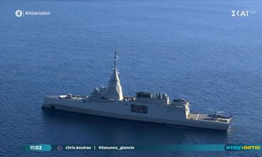 Λαμπρή τελετή υποδοχής της φρεγάτας Belharra "Κίμων" στον Σαρωνικό 