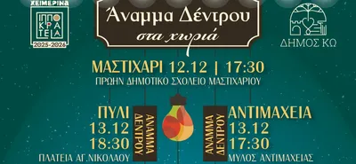Tο πρόγραμμα εκδηλώσεων με το άναμμα των χριστουγεννιάτικων δέντρων και τα παζάρια σε όλη την Κω