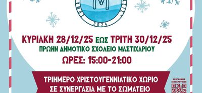 Ακυρώνονται λόγω πένθους οι εκδηλώσεις στο Χριστουγεννιάτικο Χωριό στο Μαστιχάρι