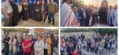 Πλήθος πιστών στον Αρχιερατικό εσπερινό της Αγίας Υπομονής στο εξωκκλήσι της οικογένειας Κασίου στη Μεσαριά