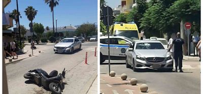 Τροχαίο ατύχημα στην Αβέρωφ - Σύγκρουση δικύκλου με ταξί