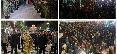 Με μεγαλοπρέπεια η περιφορά των επιταφίων στην Κω και η καθιερωμένη "συνάντηση" στην Πλ. Ελευθερίας