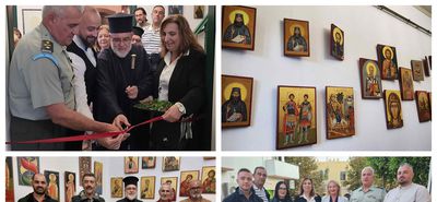 Τα εγκαίνια της έκθεσης Βυζαντινής αγιογραφίας του Συλλόγου «Θεόκριτος»