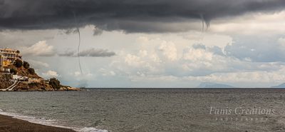 Εντυπωσιακός τριπλός υδροστρόβιλος στην Καρδάμαινα 