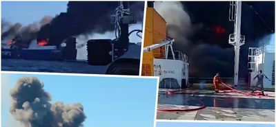 Φωτιά στο πλοίο "BLUE CARRIER 2": Μετέφερε αρκετά φορτία και για την Κω (ορισμένα κάηκαν ολοσχερώς)