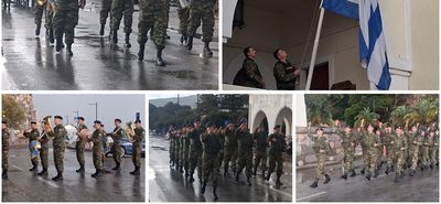 Υπό βροχή η έπαρση της Ελληνικής Σημαίας στο Διοικητήριο Κω για την 28η Οκτωβρίου