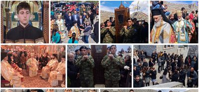 Πλήθος πιστών στην Πολυαρχιερατική Θεία Λειτουργία και τη λιτανεία του Οσίου Σάββα του εν Καλύμνω 