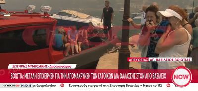 Φωτιά στη Βοιωτία: Επιχείρηση απομάκρυνσης κατοίκων διά θαλάσσης στον Άγιο Βασίλειο