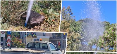 Κόπηκε σωλήνας στο παρκάκι στην πιάτσα Ταξί και δημιουργήθηκε «σιντριβάνι»