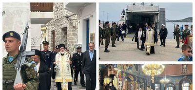 O Σεβασμιώτατος Μητροπολίτης Κώου καί Νισύρου κ. Ναθαναήλ μετέφερε τό Ἅγιο Φῶς στή Νίσυρο