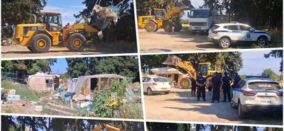 Ξεκίνησε η επιχείρηση απομάκρυνσης των Ρομά από την είσοδο της πόλης και ο καθαρισμός του χώρου