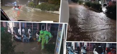 Προβλήματα απο την ισχυρή βροχόπτωση - Πλημμύρισε η Αβέρωφ και ο δρόμος στου "Σκλαβενιτη"