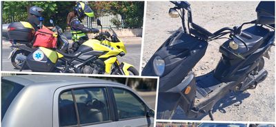Τροχαίο έξω από το 4ο Δημ. Σχολείο: Αυτοκίνητο συγκρούστηκε με ηλεκτρικό ποδήλατο