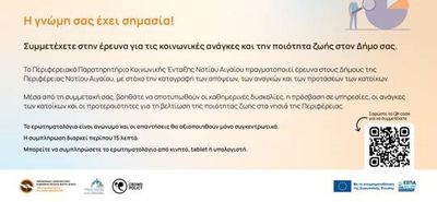 Διαδικτυακή έρευνα από το Περιφερειακό Παρατηρητήριο Κοινωνικής Ένταξης Νοτίου Αιγαίου