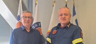 Συνάντηση του επικεφαλής της Πολ. Προστασίας Δήμου Κω Σ. Καμπουράκη με τον Αρχηγό του Πυροσβεστικού Σώματος