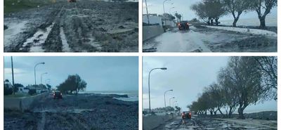 Προβλήματα στον παραλιακό δρόμο στο Τιγκάκι – Γέμισε φύκια και άμμο